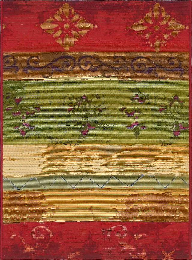 Multicolor 2' 2 x 3' 1 Outdoor Modern Rectangle Area Rug Weather Resistant for Patio, Deck, Terrace, Balcony, Porch 100% Polypropylene Modern Outside Carpet for Sale at Rug Engine