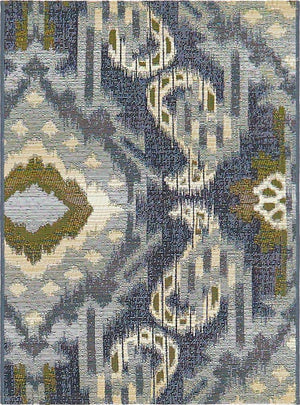 Blue 2' 2 x 3' 1 Outdoor Modern Rectangle Area Rug Weather Resistant for Patio, Deck, Terrace, Balcony, Porch