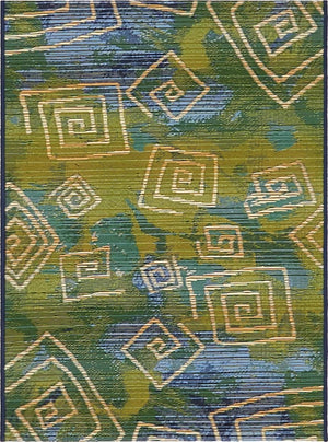 Blue 2' 2 x 3' 1 Outdoor Modern Rectangle Area Rug Weather Resistant for Patio, Deck, Terrace, Balcony, Porch 100% Polypropylene Modern Outside Carpet for Sale at Rug Engine