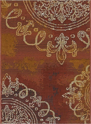 Rust Red 2' 2 x 3' 1 Outdoor Modern Rectangle Area Rug Weather Resistant for Patio, Deck, Terrace, Balcony, Porch 100% Polypropylene Modern Outside Carpet for Sale at Rug Engine