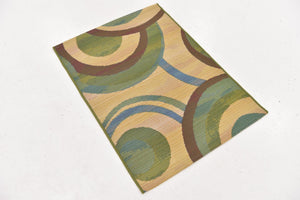 Beige 2' 2 x 3' 1 Outdoor Modern Rectangle Area Rug Weather Resistant for Patio, Deck, Terrace, Balcony, Porch 100% Polypropylene Modern Outside Carpet for Sale at Rug Engine