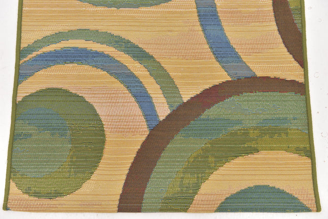 Beige 2' 2 x 3' 1 Outdoor Modern Rectangle Area Rug Weather Resistant for Patio, Deck, Terrace, Balcony, Porch 100% Polypropylene Modern Outside Carpet for Sale at Rug Engine