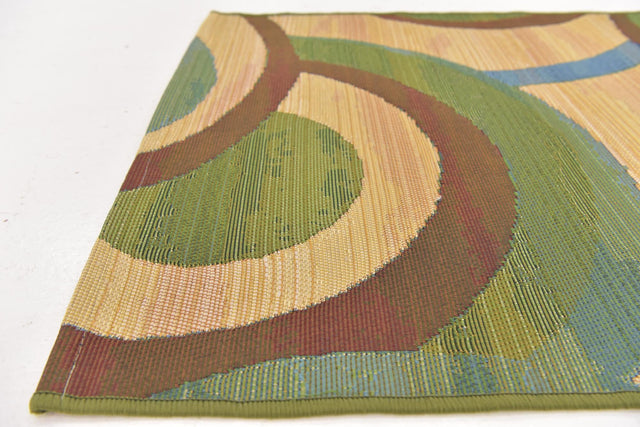 Beige 2' 2 x 3' 1 Outdoor Modern Rectangle Area Rug Weather Resistant for Patio, Deck, Terrace, Balcony, Porch 100% Polypropylene Modern Outside Carpet for Sale at Rug Engine