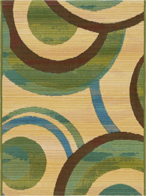 Beige 2' 2 x 3' 1 Outdoor Modern Rectangle Area Rug Weather Resistant for Patio, Deck, Terrace, Balcony, Porch 100% Polypropylene Modern Outside Carpet for Sale at Rug Engine