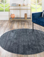 Navy Blue 6' 1 x 6' 1 Jill Zarin Uptown Round Area Rug 70% Polypropylene & 30% Polyester  Contemporary Carpet for Living, Dining, Office, Bedroom for Sale at Rug Engine