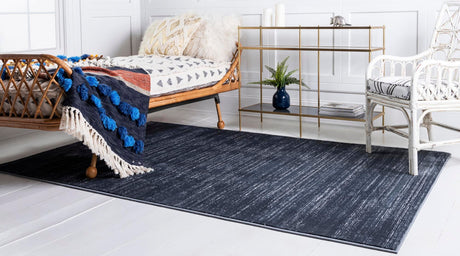 Navy Blue 8' x 10' Jill Zarin Uptown Rectangle Area Rug 70% Polypropylene & 30% Polyester  Contemporary Carpet for Living, Dining, Office, Bedroom for Sale at Rug Engine