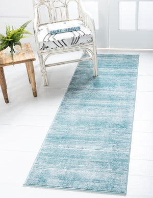 Turquoise 2' 2 x 6' 1 Jill Zarin Uptown Runner Area Rug 70% Polypropylene & 30% Polyester  Contemporary Carpet for Living, Dining, Office, Bedroom for Sale at Rug Engine