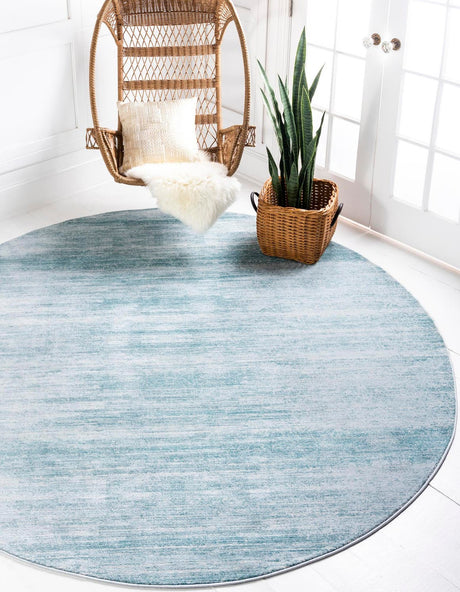 Turquoise 8' x 8' Jill Zarin Uptown Round Area Rug 70% Polypropylene & 30% Polyester  Contemporary Carpet for Living, Dining, Office, Bedroom for Sale at Rug Engine