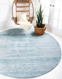 Turquoise 8' x 8' Jill Zarin Uptown Round Area Rug 70% Polypropylene & 30% Polyester  Contemporary Carpet for Living, Dining, Office, Bedroom for Sale at Rug Engine