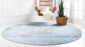 Turquoise 8' x 8' Jill Zarin Uptown Round Area Rug 70% Polypropylene & 30% Polyester  Contemporary Carpet for Living, Dining, Office, Bedroom for Sale at Rug Engine