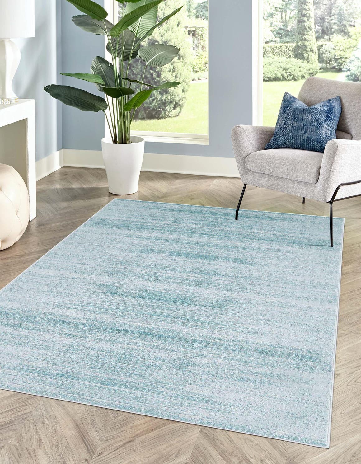 Turquoise 8' x 10' Jill Zarin Uptown Rectangle Area Rug 70% Polypropylene & 30% Polyester  Contemporary Carpet for Living, Dining, Office, Bedroom for Sale at Rug Engine