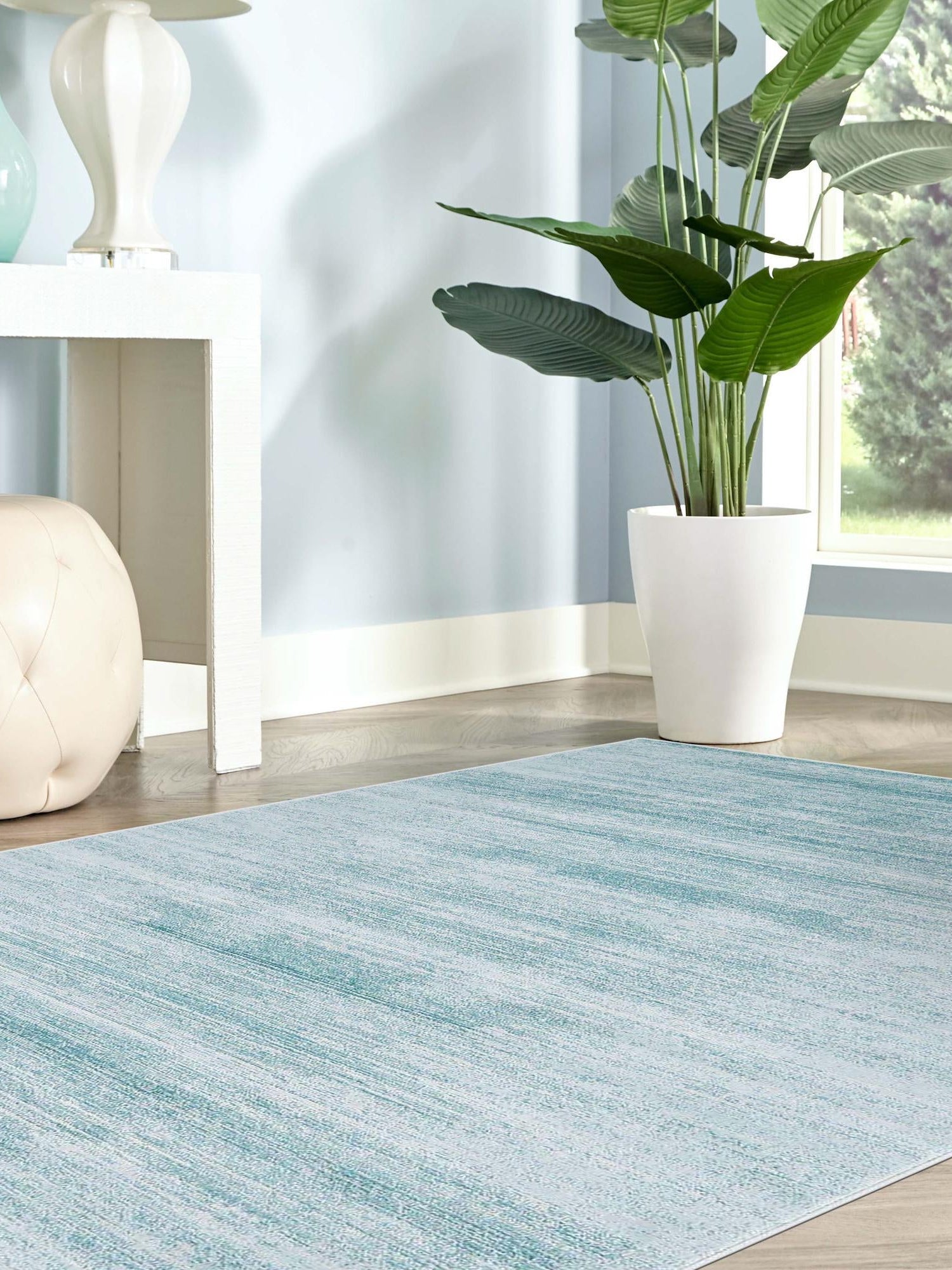 Turquoise 5' 1 x 8' Jill Zarin Uptown Rectangle Area Rug 70% Polypropylene & 30% Polyester  Contemporary Carpet for Living, Dining, Office, Bedroom for Sale at Rug Engine
