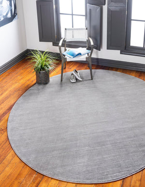 Gray 8' x 8' Jill Zarin Uptown Round Area Rug 70% Polypropylene & 30% Polyester  Contemporary Carpet for Living, Dining, Office, Bedroom for Sale at Rug Engine