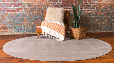 Brown 8' x 8' Jill Zarin Uptown Round Area Rug 70% Polypropylene & 30% Polyester  Contemporary Carpet for Living, Dining, Office, Bedroom for Sale at Rug Engine