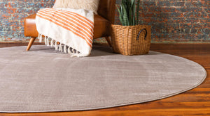 Brown 8' x 8' Jill Zarin Uptown Round Area Rug 70% Polypropylene & 30% Polyester  Contemporary Carpet for Living, Dining, Office, Bedroom for Sale at Rug Engine