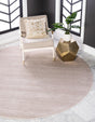 Beige 8' x 8' Jill Zarin Uptown Round Area Rug 70% Polypropylene & 30% Polyester  Contemporary Carpet for Living, Dining, Office, Bedroom for Sale at Rug Engine