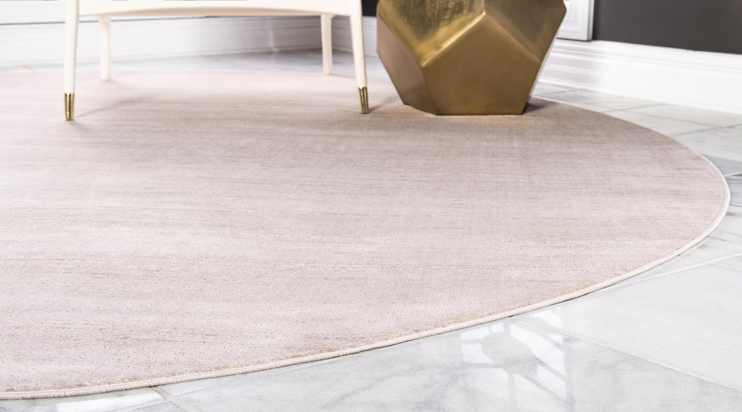Beige 6' 1 x 6' 1 Jill Zarin Uptown Round Area Rug 70% Polypropylene & 30% Polyester  Contemporary Carpet for Living, Dining, Office, Bedroom for Sale at Rug Engine