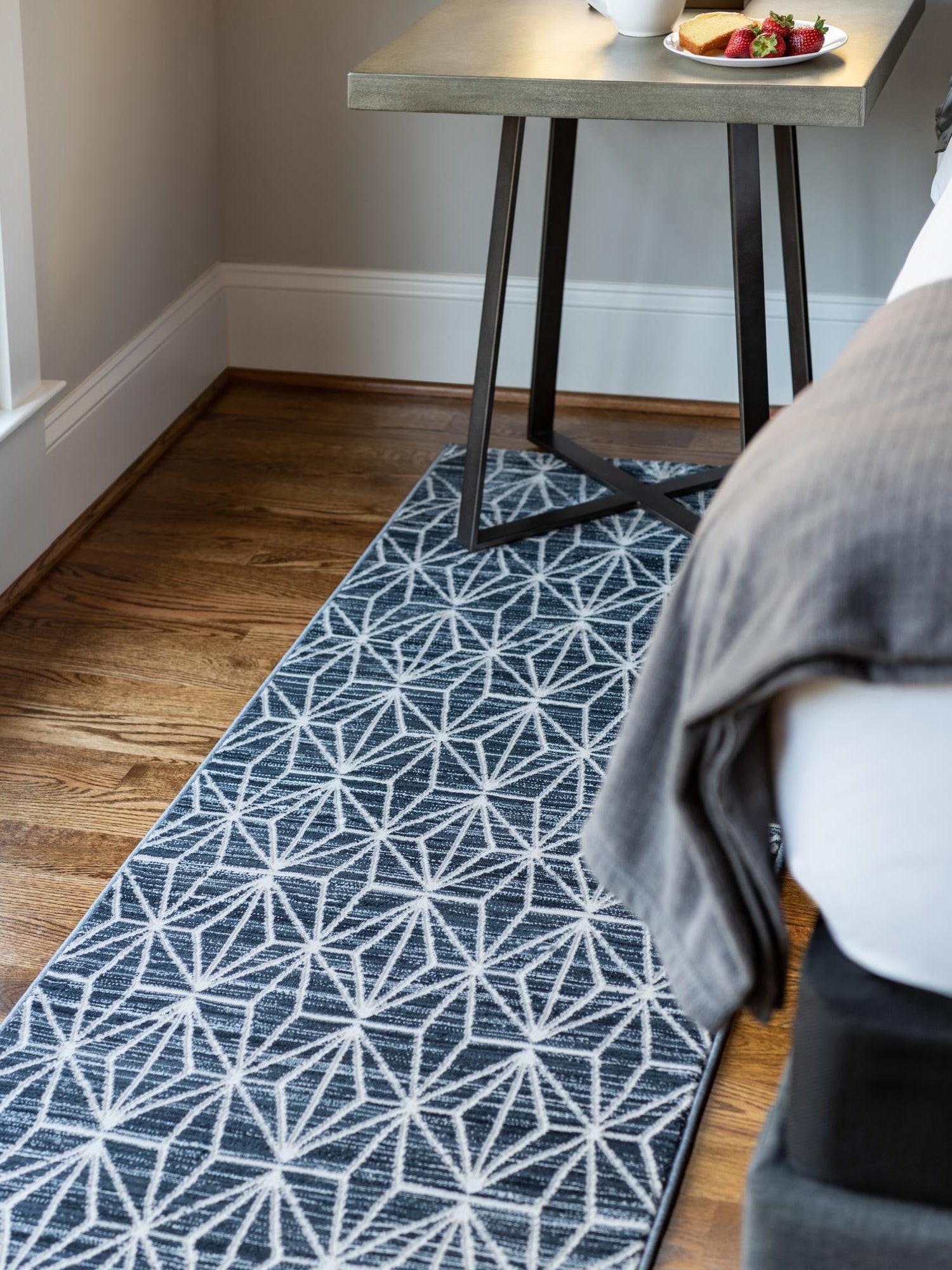 Navy Blue 2' 7 x 13' 11 Jill Zarin Uptown Runner Area Rug 70% Polypropylene & 30% Polyester  Contemporary Carpet for Living, Dining, Office, Bedroom for Sale at Rug Engine