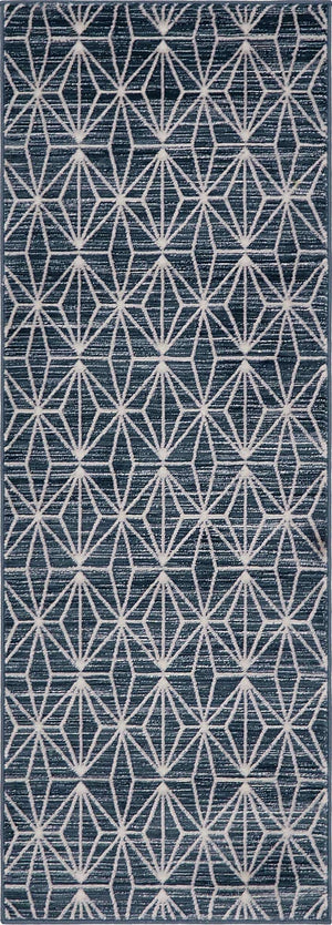 Navy Blue 2' 2 x 6' 1 Jill Zarin Uptown Runner Area Rug 70% Polypropylene & 30% Polyester  Contemporary Carpet for Living, Dining, Office, Bedroom for Sale at Rug Engine