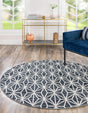 Navy Blue 3' 3 x 3' 3 Jill Zarin Uptown Round Area Rug 70% Polypropylene & 30% Polyester  Contemporary Carpet for Living, Dining, Office, Bedroom for Sale at Rug Engine