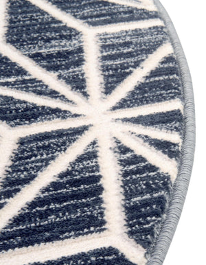 Navy Blue 5' 3 x 5' 3 Jill Zarin Uptown Round Area Rug 70% Polypropylene & 30% Polyester  Contemporary Carpet for Living, Dining, Office, Bedroom for Sale at Rug Engine