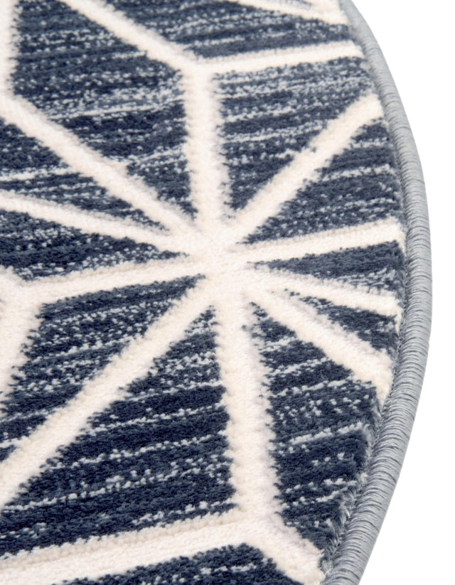 Navy Blue 3' 3 x 3' 3 Jill Zarin Uptown Round Area Rug 70% Polypropylene & 30% Polyester  Contemporary Carpet for Living, Dining, Office, Bedroom for Sale at Rug Engine