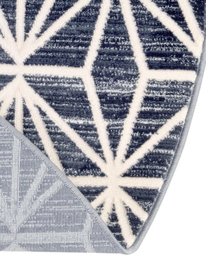 Navy Blue 5' 3 x 5' 3 Jill Zarin Uptown Round Area Rug 70% Polypropylene & 30% Polyester  Contemporary Carpet for Living, Dining, Office, Bedroom for Sale at Rug Engine