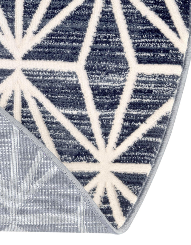 Navy Blue 5' 3 x 5' 3 Jill Zarin Uptown Round Area Rug 70% Polypropylene & 30% Polyester  Contemporary Carpet for Living, Dining, Office, Bedroom for Sale at Rug Engine