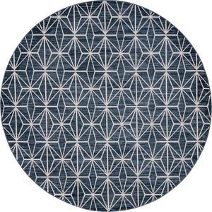 Navy Blue 8' x 8' Jill Zarin Uptown Round Area Rug 70% Polypropylene & 30% Polyester  Contemporary Carpet for Living, Dining, Office, Bedroom for Sale at Rug Engine