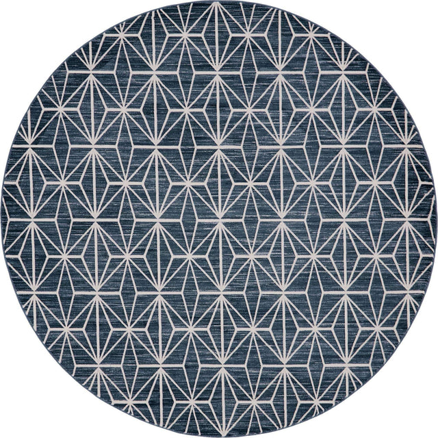 Navy Blue 8' x 8' Jill Zarin Uptown Round Area Rug 70% Polypropylene & 30% Polyester  Contemporary Carpet for Living, Dining, Office, Bedroom for Sale at Rug Engine