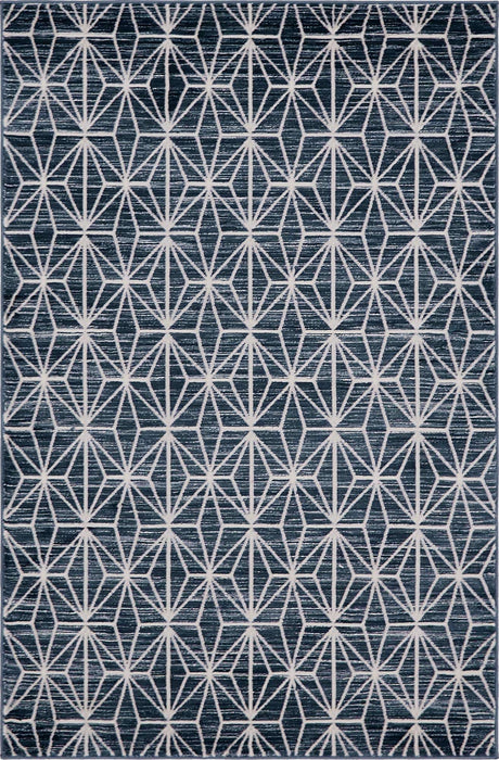 Navy Blue 4' 1 x 6' 1 Jill Zarin Uptown Rectangle Area Rug 70% Polypropylene & 30% Polyester  Contemporary Carpet for Living, Dining, Office, Bedroom for Sale at Rug Engine