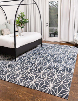 Navy Blue 9' x 12' 2 Jill Zarin Uptown Rectangle Area Rug 70% Polypropylene & 30% Polyester  Contemporary Carpet for Living, Dining, Office, Bedroom for Sale at Rug Engine