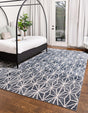 Navy Blue 9' x 12' 2 Jill Zarin Uptown Rectangle Area Rug 70% Polypropylene & 30% Polyester  Contemporary Carpet for Living, Dining, Office, Bedroom for Sale at Rug Engine