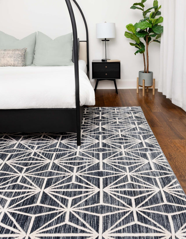 Navy Blue 2' x 3' 1 Jill Zarin Uptown Rectangle Area Rug 70% Polypropylene & 30% Polyester  Contemporary Carpet for Living, Dining, Office, Bedroom for Sale at Rug Engine