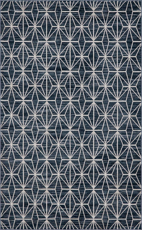 Navy Blue 5' 1 x 8' Jill Zarin Uptown Rectangle Area Rug 70% Polypropylene & 30% Polyester  Contemporary Carpet for Living, Dining, Office, Bedroom for Sale at Rug Engine