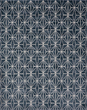 Navy Blue 8' x 10' Jill Zarin Uptown Rectangle Area Rug 70% Polypropylene & 30% Polyester  Contemporary Carpet for Living, Dining, Office, Bedroom for Sale at Rug Engine