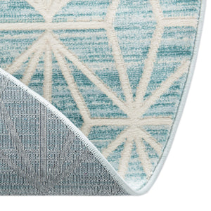 Blue 8' x 8' Jill Zarin Uptown Round Area Rug 70% Polypropylene & 30% Polyester  Contemporary Carpet for Living, Dining, Office, Bedroom for Sale at Rug Engine