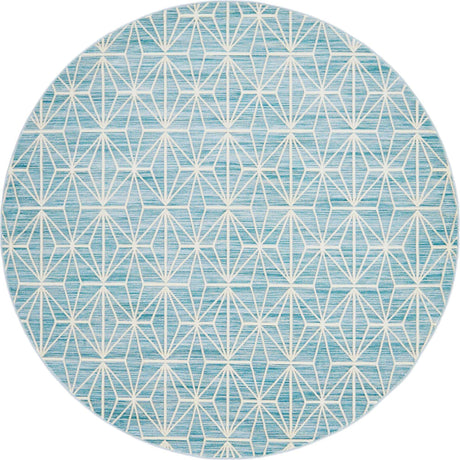 Blue 8' x 8' Jill Zarin Uptown Round Area Rug 70% Polypropylene & 30% Polyester  Contemporary Carpet for Living, Dining, Office, Bedroom for Sale at Rug Engine