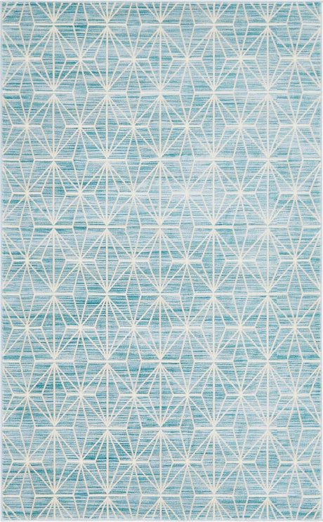 Blue 5' 1 x 8' Jill Zarin Uptown Rectangle Area Rug 70% Polypropylene & 30% Polyester  Contemporary Carpet for Living, Dining, Office, Bedroom for Sale at Rug Engine