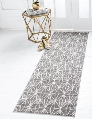 Gray 2' 2 x 6' 1 Jill Zarin Uptown Runner Area Rug 70% Polypropylene & 30% Polyester  Contemporary Carpet for Living, Dining, Office, Bedroom for Sale at Rug Engine