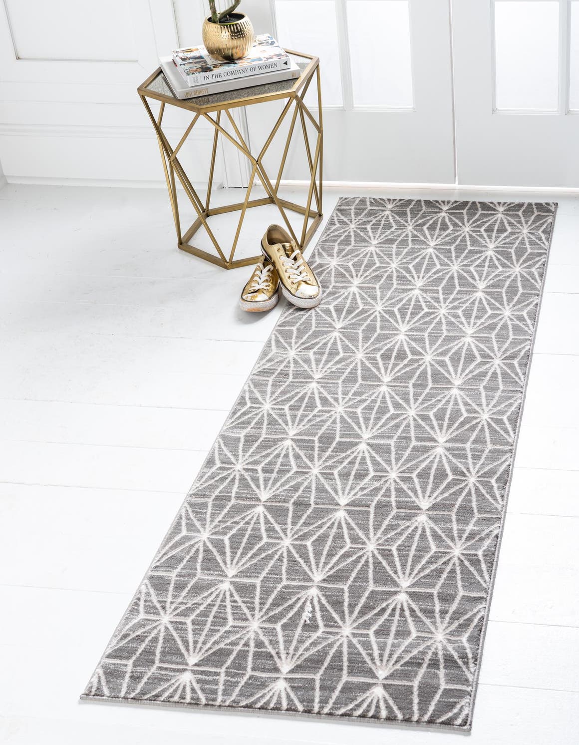 Gray 2' 7 x 8' Jill Zarin Uptown Runner Area Rug 70% Polypropylene & 30% Polyester  Contemporary Carpet for Living, Dining, Office, Bedroom for Sale at Rug Engine