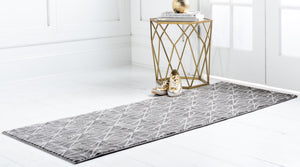 Gray 2' 7 x 8' Jill Zarin Uptown Runner Area Rug 70% Polypropylene & 30% Polyester  Contemporary Carpet for Living, Dining, Office, Bedroom for Sale at Rug Engine