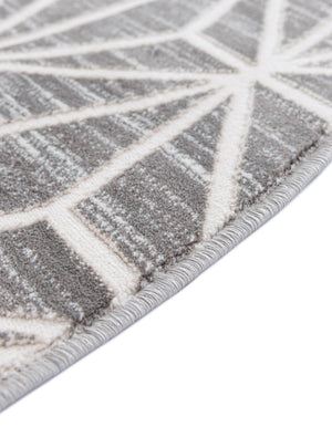 Gray 3' 3 x 3' 3 Jill Zarin Uptown Round Area Rug 70% Polypropylene & 30% Polyester  Contemporary Carpet for Living, Dining, Office, Bedroom for Sale at Rug Engine