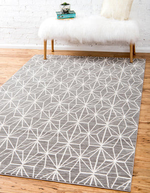 Gray 5' x 8' Jill Zarin Uptown Rectangle Area Rug 70% Polypropylene & 30% Polyester  Contemporary Carpet for Living, Dining, Office, Bedroom for Sale at Rug Engine