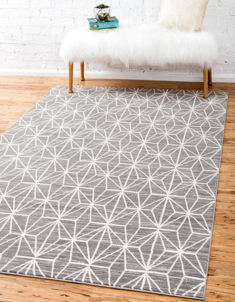 Gray 4' 1 x 6' 1 Jill Zarin Uptown Rectangle Area Rug 70% Polypropylene & 30% Polyester  Contemporary Carpet for Living, Dining, Office, Bedroom for Sale at Rug Engine