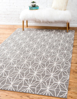 Gray 1' 8 x 1' 8 Jill Zarin Uptown Sample Area Rug 70% Polypropylene & 30% Polyester  Contemporary Carpet for Living, Dining, Office, Bedroom for Sale at Rug Engine