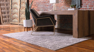 Gray 4' 1 x 6' 1 Jill Zarin Uptown Rectangle Area Rug 70% Polypropylene & 30% Polyester  Contemporary Carpet for Living, Dining, Office, Bedroom for Sale at Rug Engine