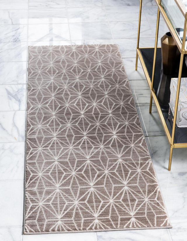 Brown 2' 7 x 13' 11 Jill Zarin Uptown Runner Area Rug 70% Polypropylene & 30% Polyester  Contemporary Carpet for Living, Dining, Office, Bedroom for Sale at Rug Engine
