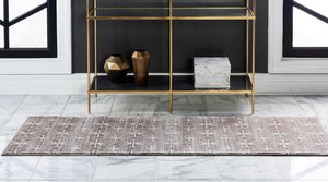 Brown 2' 2 x 6' 1 Jill Zarin Uptown Runner Area Rug 70% Polypropylene & 30% Polyester  Contemporary Carpet for Living, Dining, Office, Bedroom for Sale at Rug Engine