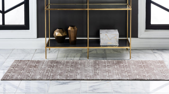 Brown 2' 7 x 13' 11 Jill Zarin Uptown Runner Area Rug 70% Polypropylene & 30% Polyester  Contemporary Carpet for Living, Dining, Office, Bedroom for Sale at Rug Engine